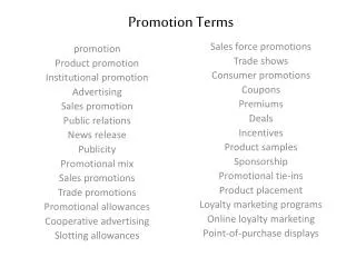 Promotion Terms