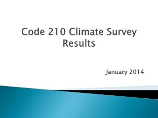 Code 210 Climate Survey Results