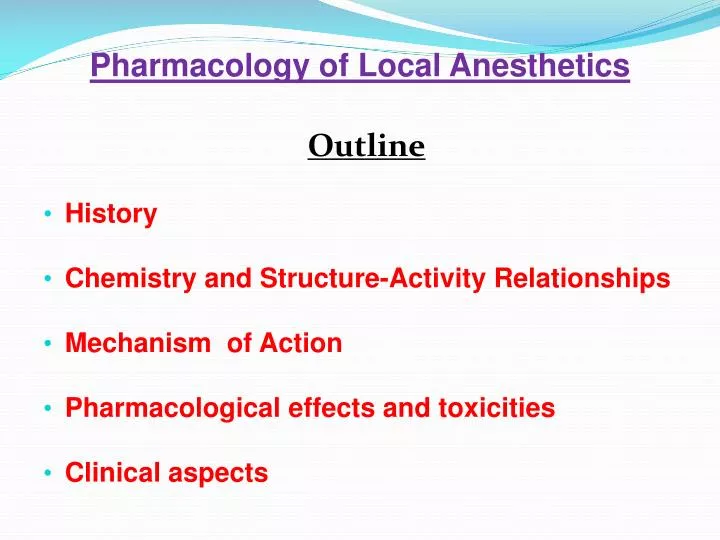 pharmacology of local anesthetics