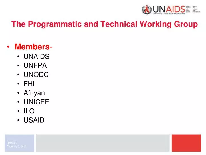 the programmatic and technical working group