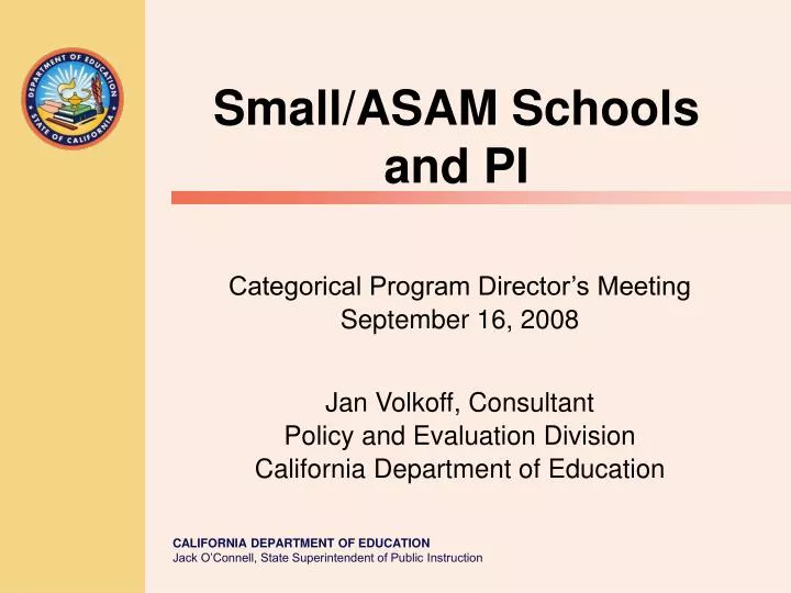 small asam schools and pi