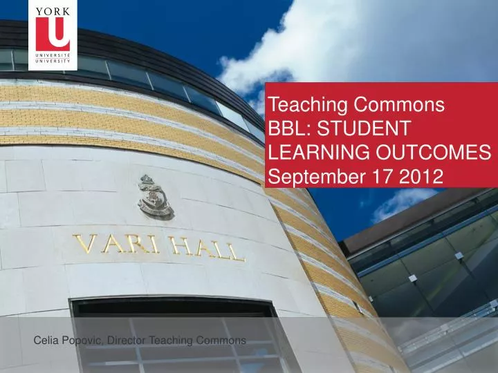 teaching commons bbl student learning outcomes september 17 2012