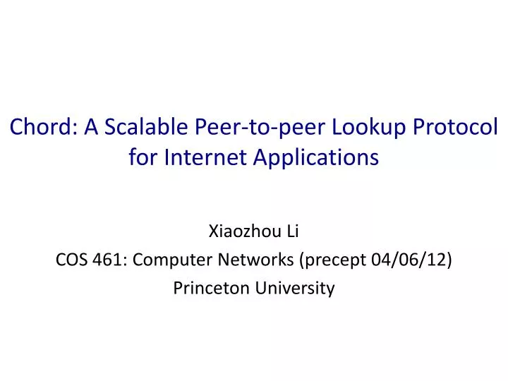 chord a scalable peer to peer lookup protocol for internet applications