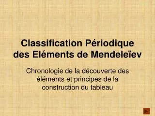 classification p riodique des el ments de mendele ev