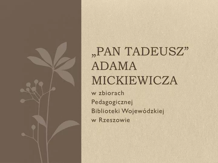 pan tadeusz adama mickiewicza