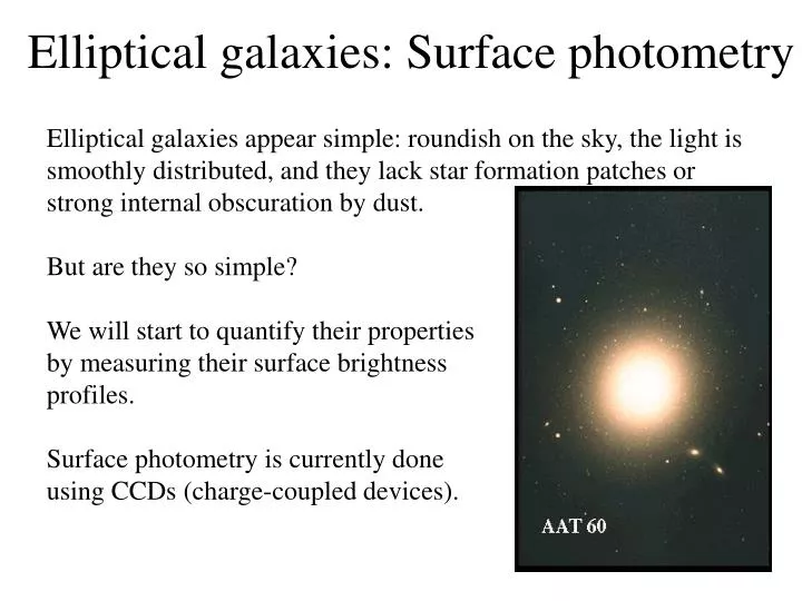 elliptical galaxies surface photometry