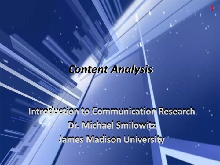 introduction to communication research dr michael smilowitz james madison university