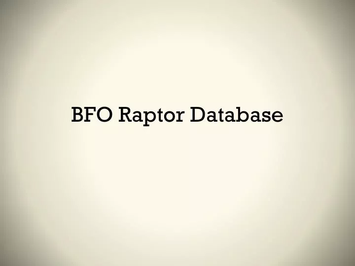bfo raptor database