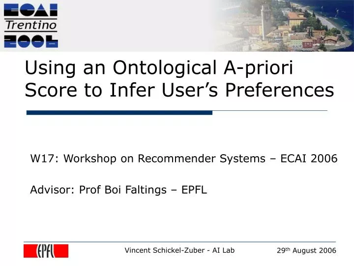 using an ontological a priori score to infer user s preferences