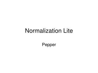 normalization lite