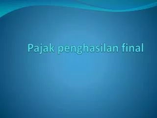 pajak penghasilan final