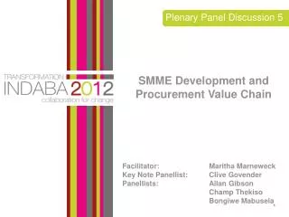 Plenary Panel Discussion 5