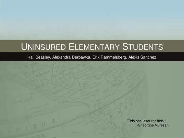 uninsured elementary students