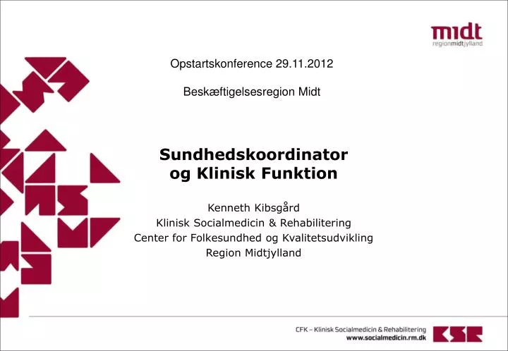 sundhedskoordinator og klinisk funktion