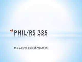 PHIL/RS 335
