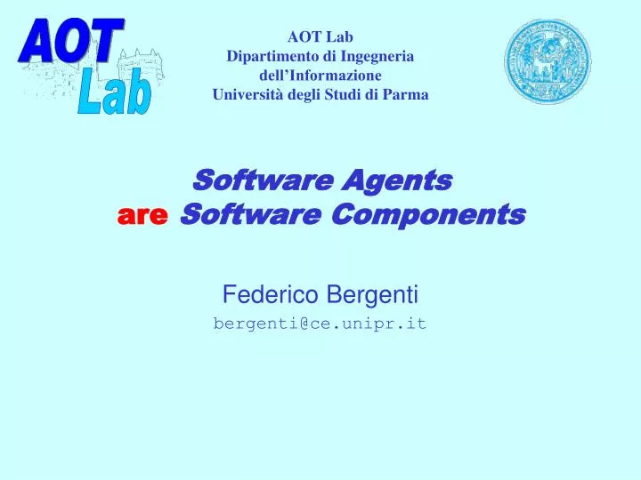 software agents are software components