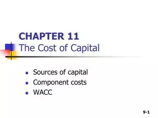 CHAPTER 11 The Cost of Capital
