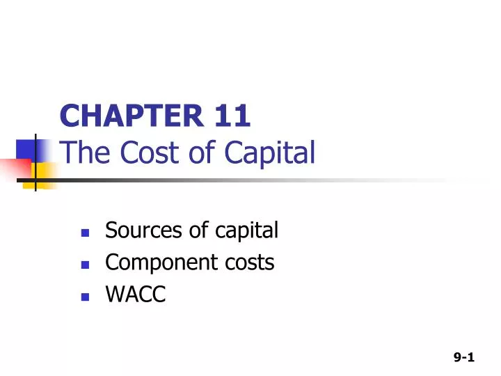 chapter 11 the cost of capital