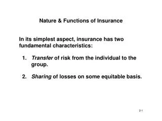 Nature &amp; Functions of Insurance
