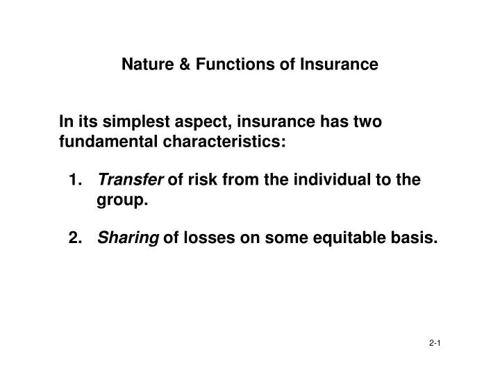 nature functions of insurance