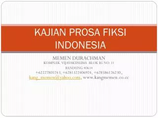 kajian prosa fiksi indonesia