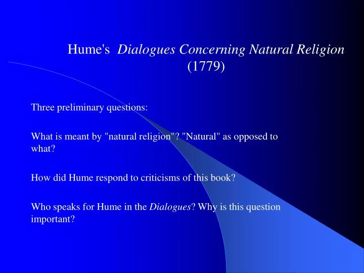 hume s dialogues concerning natural religion 1779