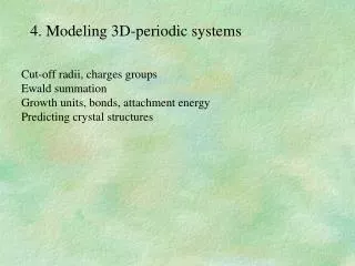 4. Modeling 3D-periodic systems
