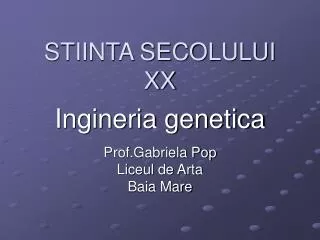 stiinta secolului xx