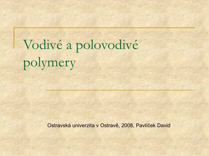 vodiv a polovodiv polymery