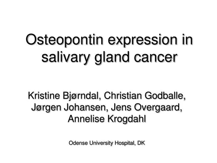 osteopontin expression in salivary gland cancer