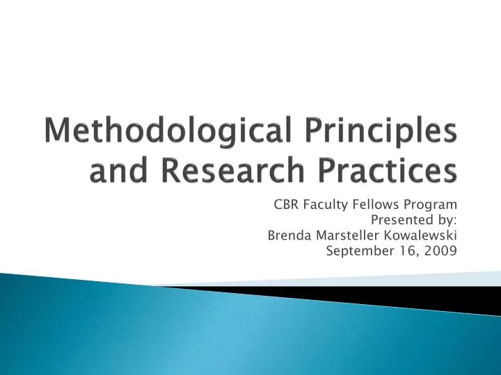 methodological principles and research practices