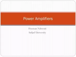power amplifiers