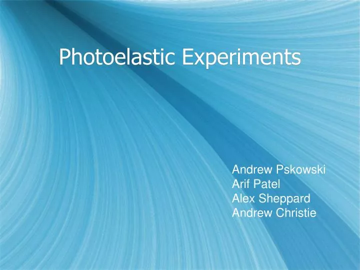 photoelastic experiments