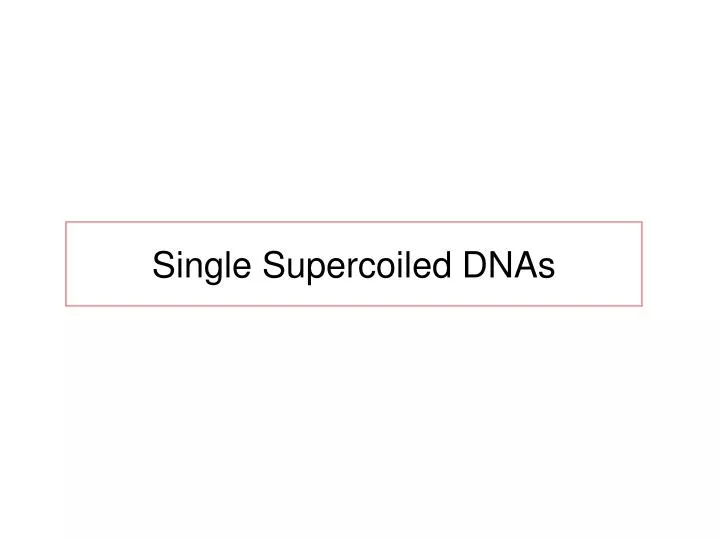 single supercoiled dnas