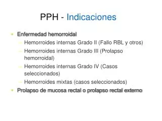 pph indicaciones