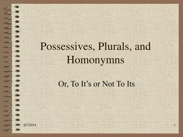 possessives plurals and homonymns