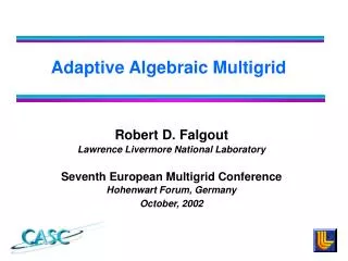 Adaptive Algebraic Multigrid