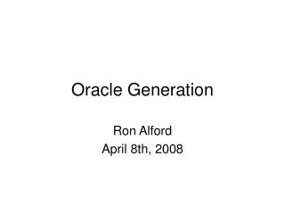 Oracle Generation