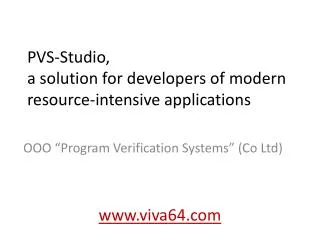 PVS-Studio, a solution for developers of modern resource-intensive applications