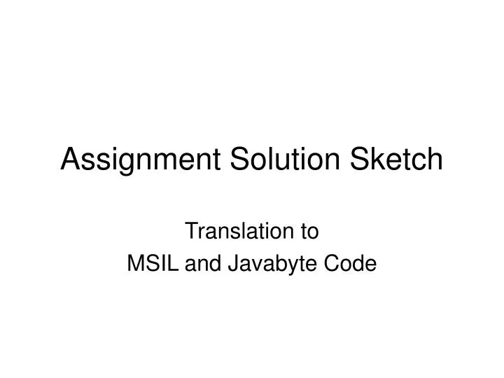 assignment solution sketch