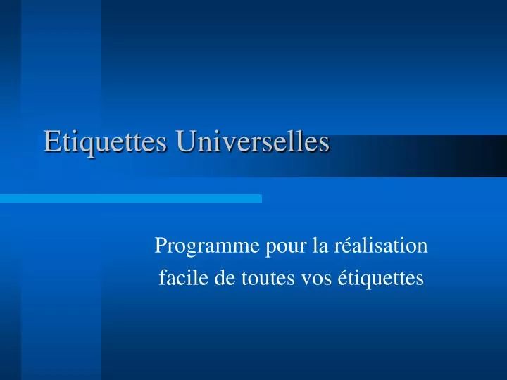 etiquettes universelles