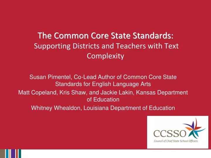 the common core state standards supporting districts and teachers with text complexity