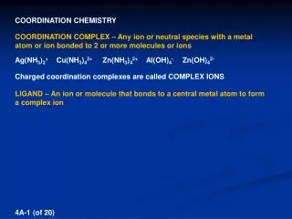 COORDINATION CHEMISTRY
