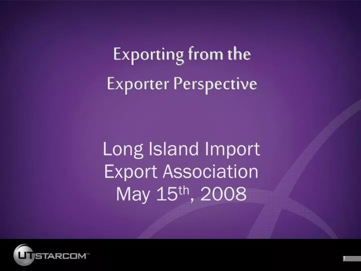 exporting from the exporter perspective