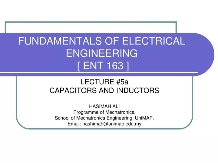 fundamentals of electrical engineering ent 163