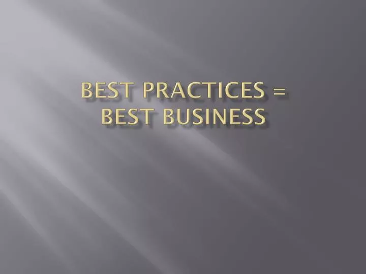 best practices best business