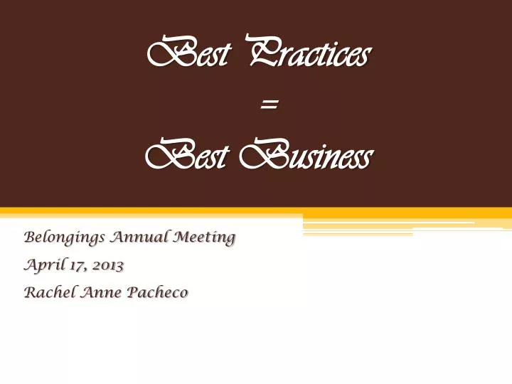 best practices best business