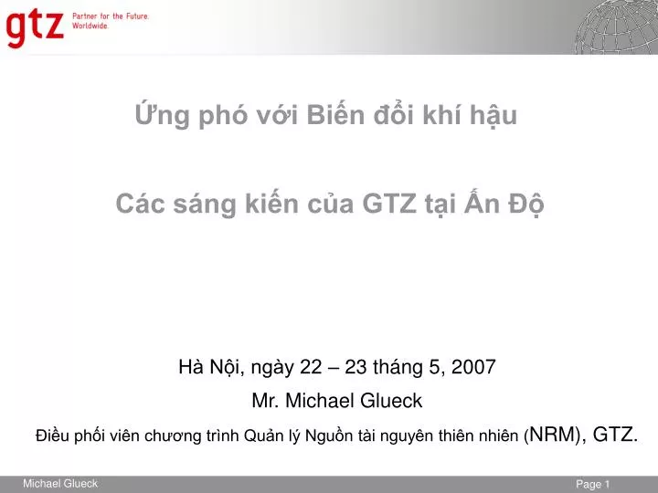 ng ph v i bi n i kh h u c c s ng ki n c a gtz t i n