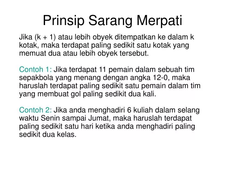 prinsip sarang merpati