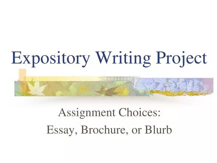expository writing project